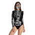 Halloween Costumes Vintage Skeleton Rose Scary Skinny 2019 Halloween Cosplay Stretchy Outfit - menochic